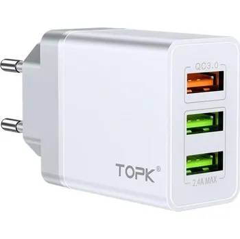 Síťový adaptér 3 USB porty Quick Charge K699 bílá