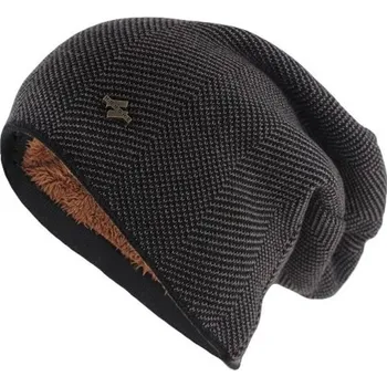 Čepice Zimní čepice s kožíškem hnědá