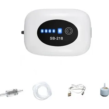 Kyslíková vzduchová pumpa do akvária 1 W 2600 mAh USB nabíjení Tichý provoz Přenosná Provzdušňovač vody pro sladkovodní i mořská akvária