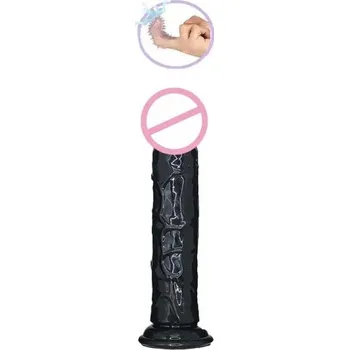 Vibrátor Dildo 17×3,5 cm s realistickým žilkováním a přísavkou pro vaginální i anální potěšení diskrétní balení černá