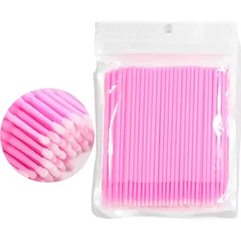 Aplikátor&nbsp;na umělé řasy&nbsp;100 ks 2 mm Mikro kartáček Kosmetická pomůcka růžová