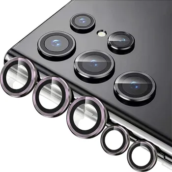 Pouzdro na mobilní telefon Ochranné sklo na čočky fotoaparátu pro Samsung Galaxy S23 Plus fialová