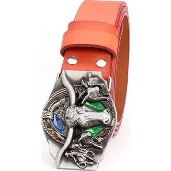 Opasek Kožený pásek L475 světle hnědá 105 cm