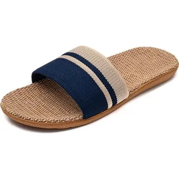 Dámská obuv Dámské letní pantofle s tkaným povrchem Lehké prodyšné přezůvky s plochou podrážkou Stylové domácí pantofle Minimalistický design modrá 35-36