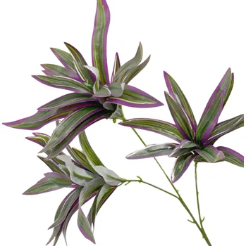 umělá květina Umělá rostlina Tradescantia zebrina 70 cm Plastová pestrobarevná větev s fialovo-zelenými listy Dekorace do vázy interiéru i aranžmá