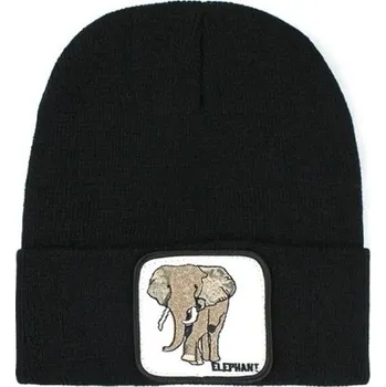 Čepice Zimní čepice s potiskem slona černá