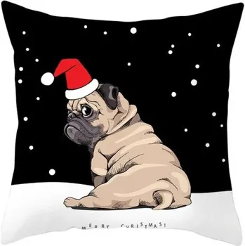 Vánoce Vánoční povlak na polštář Pes 15