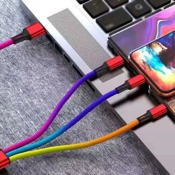 Datový kabel Duhový nabíjecí USB kabel 3v1