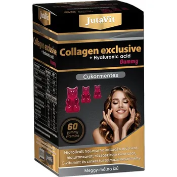 Fitness strava JutaVit Collagen Exclusive + Hyaluronic acid Gummy 60 gummies Příchuť: Višňovo-malinová