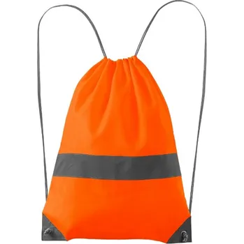 Sportovní batoh fluorescenční materiál zavírání na stahování 2 polyesterové šňůrky v šedé barvě retroreflexní pruh reflexní prvky v dolních rozích vnitřní kapsa na zip 20 x 23 cm rozměry batohu 45 x 34 cm - 19-9V298XX
