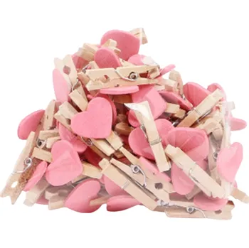 Sušák na prádlo Kolíčky na prádlo se srdíčkem 50 ks růžová