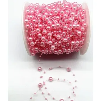 Vánoce Dekorativní řetěz korálky 4,57 m světle růžová