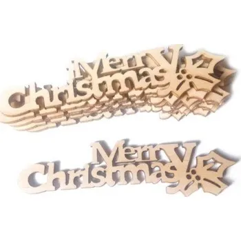 Vánoční dekorace Dřevěný nápis Merry Christmas 10 ks
