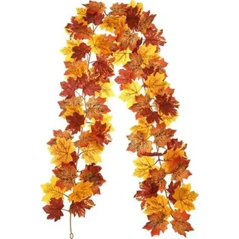umělá květina Umělá podzimní girlanda 1,75 m Dekorace s listy na Halloween, svatby a festivaly Výzdoba na stůl, dveře, zábradlí nebo krb