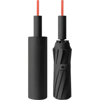 Elegantní černý designový deštník větruodolný Voděodolný slunečník s UV ochranou UPF50+ 72 sklolaminátových žeber Ochrana proti slunci i dešti černá