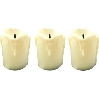 Svíčka LED svíčky 3 ks krémová