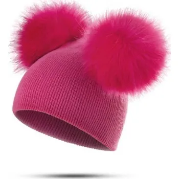 Pokrývka hlavy Dětská zimní čepice s oušky J2871 tmavě růžová