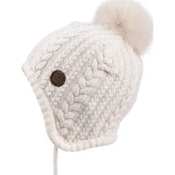 Čepice Dívčí zimní čepice s bambulkou J624 6