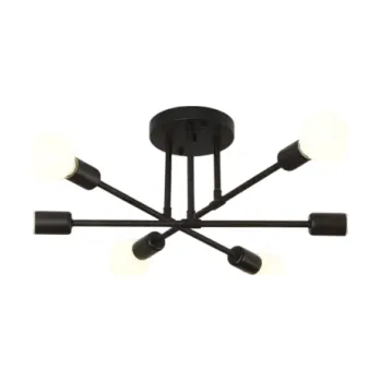 Moderní závěsný lustr ve tvaru hvězdy Nastavitelný design 6 světelných zdrojů Kovová konstrukce E27 objímka LED kompatibilní Osvětlení 8-12 m² černá