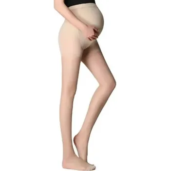 Nastavitelné těhotenské legíny Pohodlné legíny pro těhotné Elastické mateřské legíny s vysokým pasem Prodyšné těhotenské oblečení na doma i ven béžova