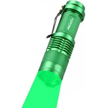 Svítilna Svítilna se zeleným světlem 92 x 26 mm Kompaktní LED svítilna na AA nebo 14500 baterie Outdoor, camping, taktické použití