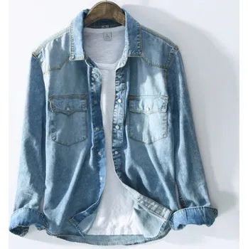 Pánská košile Pánská džínová košile M 2