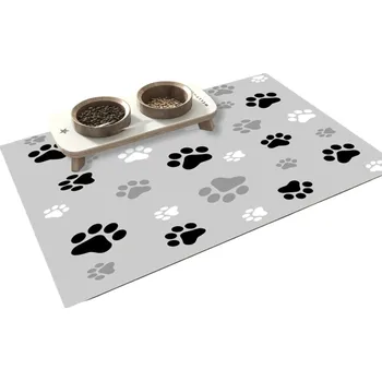 Hračka pro psa Absorpční podložka pod misky 30x40 cm s potiskem tlapek voděodolná, protiskluzová ochrana podlahy, snadná údržba pro psy a kočky