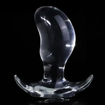 Vibrátor Gumový průhledný anální kolík vel.M s rozšířením diskrétní balení flexibilní průhledný design snadná údržba pohodlí při používání