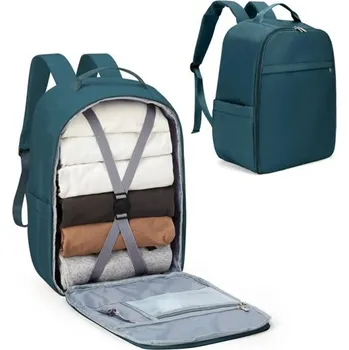 Nylonový cestovní batoh 45 x 36 x 20 cm Vodotěsná kapsa Postranní kapsy na láhve Lehký batoh do letadla Zavazadlo na záda Víkendový batoh zelená