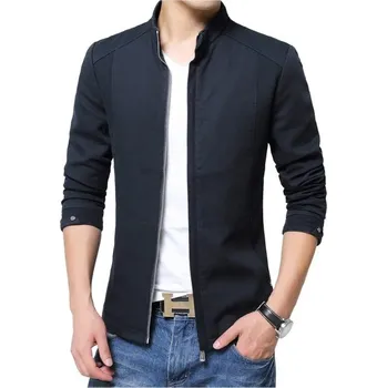 Pánská větrovka Pánská stylová bunda s límcem J2616 modrá XS