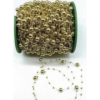 Vánoční dekorace Dekorativní řetěz korálky 4,57 m zlatá