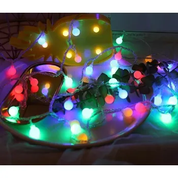 Vánoční dekorace Světelný LED řetěz s koulemi vícebarevná M