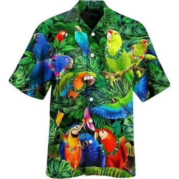 Pánská košile Pánská košile s papoušky M 2