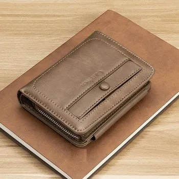 Peněženka Pánská kožená peněženka malá M480 hnědá