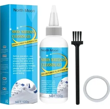 Přípravek pro údržbu obuvi Čistící sada na boty proti nečistotám s bělícím účinkem Sada s bělícím gelem na obuv, štětečkem a ochrannou páskou Čistič na boty odstraňující žlutou barvu 30 ml