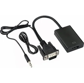 Redukce Redukce VGA na HDMI s audio vstupem Dvoučipový design USB Napájení a zvukový výstup Převodník signálu Adaptér pro TV Monitor Projektor PC Notebook