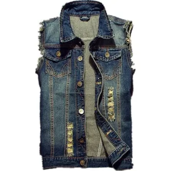 Pánská větrovka Pánská džínová vesta tmavě modrá M