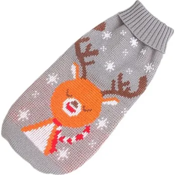 Obleček pro psa Pletený svetr pro psy 5 - 7 kg Vlna Hřejivý zimní obleček pro střední psy Měkký a elastický materiál Teplý psí svetr Pohodlný střih Stylový design šedá