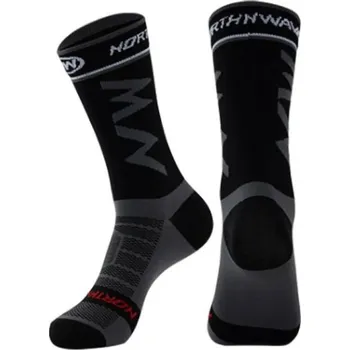 Pánské ponožky Sportovní outdoorové běžecké fotbalové cyklistické ponožky unisex vysoké ke kolenům prodyšné elastické tréninkové ponožky černá