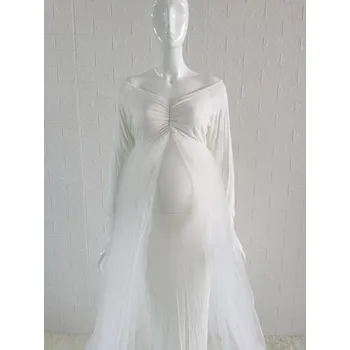 Dámské šaty Těhotenské šaty na focení N925 bílá M