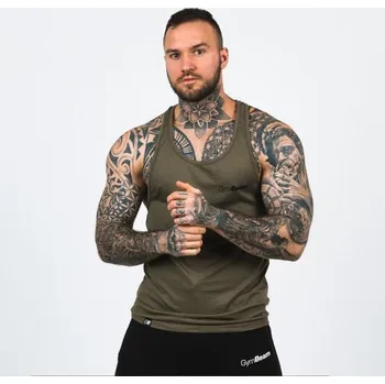 Tílko Stringer Tank Top Heather Olive Green - GymBeam Velikost: XL, Barva: zelená