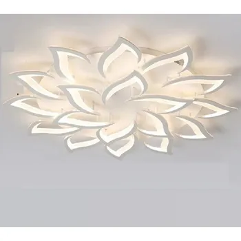 LED stropní osvětlení ve tvaru květiny 170 W Moderní bílý lustr na dálkové ovládání Stmívatelné stropní svítidlo s ovladačem 110 x 12 cm
