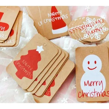 Dárková visačka Vánoční papírová jmenovka 30 ks