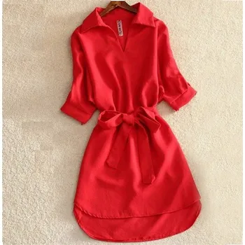 Dámské šaty Mini šaty Ronda jednobarevné červená XL