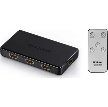 Redukce HDMI 2.0 switch 3:1 s IR dálkovým ovládáním