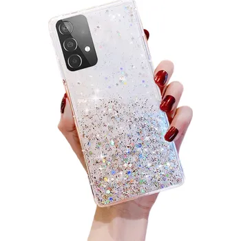 Pouzdro na mobilní telefon Silikonový třpytivý kryt na Samsung Galaxy A04 bílá