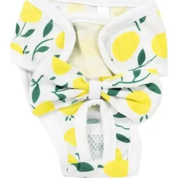 Obleček pro psa Hárací kalhotky pro psy s motivem citronu Velikost M Obvod pasu 26-32 cm Ochranné kalhotky Pratelné Hygienické kalhotky pro feny