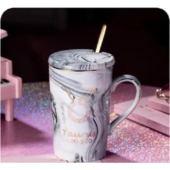 Mramorovaný hrnek s motivem zvěrokruhu šedá 2