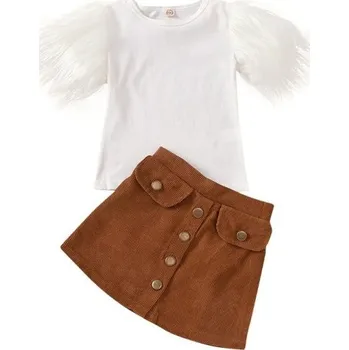 Dívčí tričko a sukně L1223 bílá 4