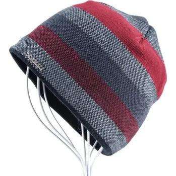 Čepice Pánská pruhovaná čepice J2611 červená